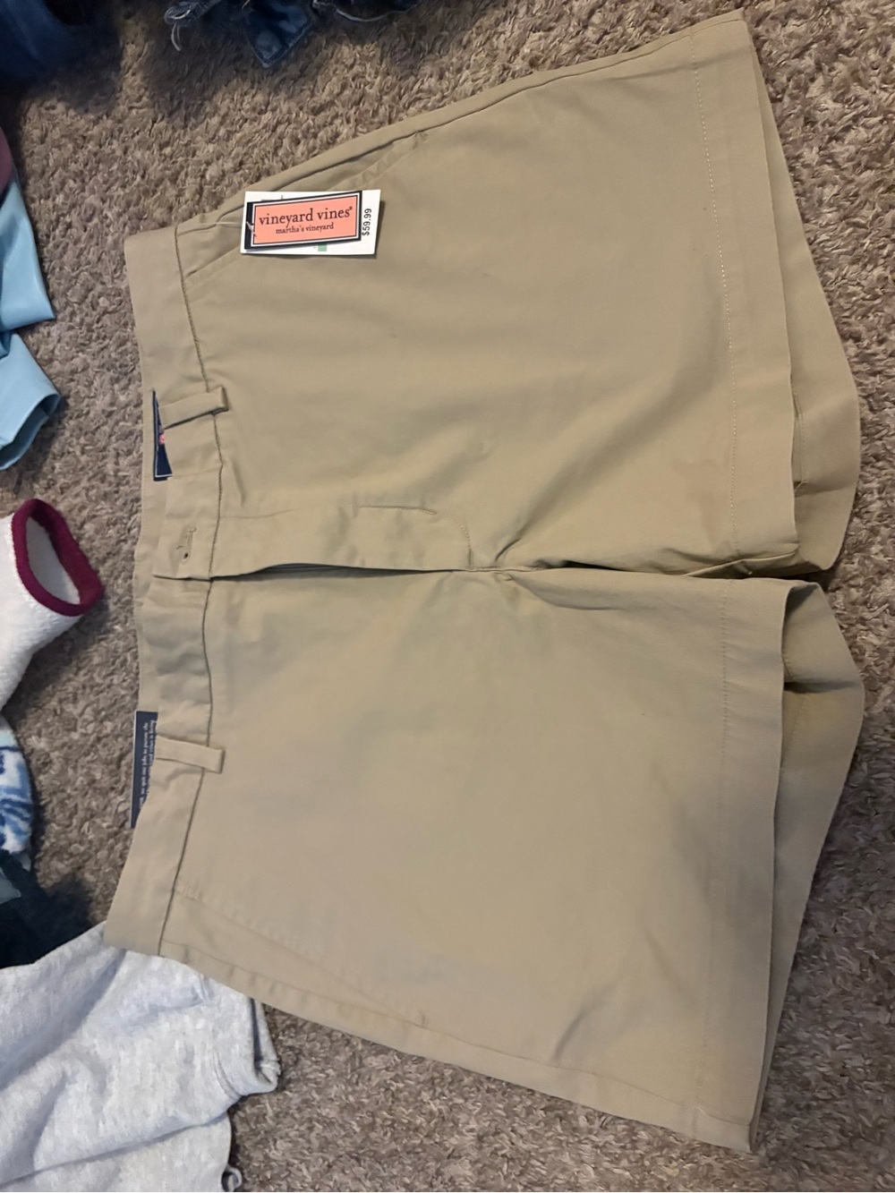 NWT 5in Vineyard Vines Men's Flat Front Khaki Shorts - Light Tan